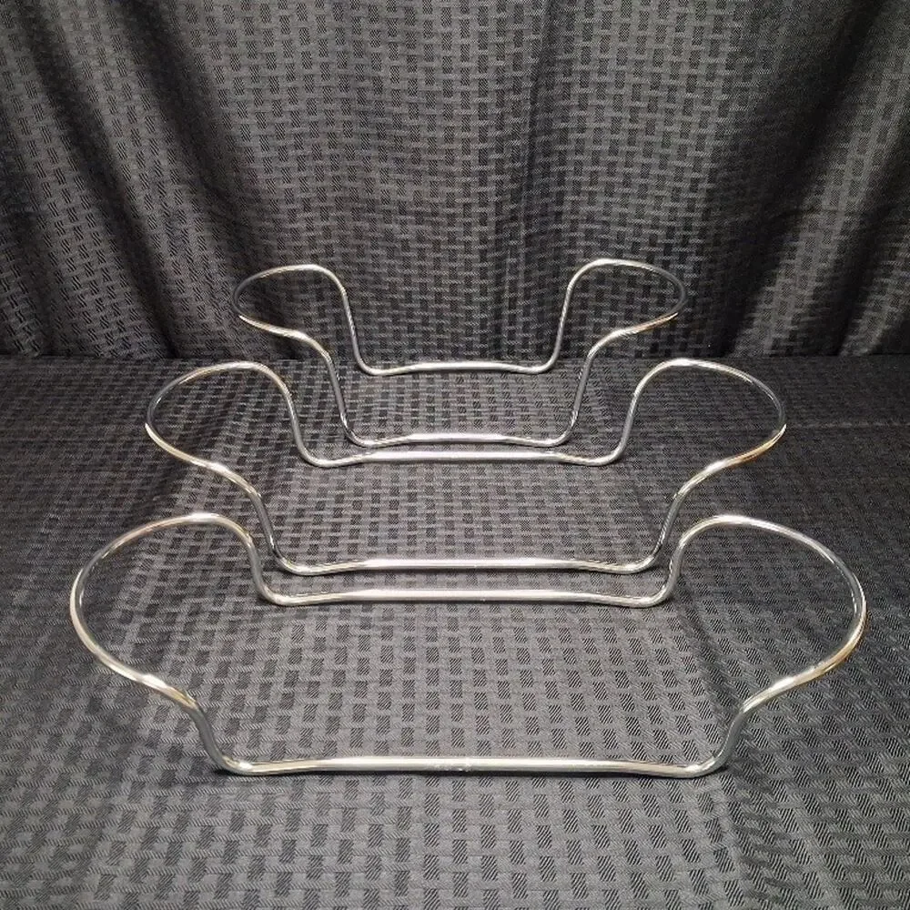 Corning Ware Casserole Holders Set of 3 Chrome Metal Rack Trivet Cradles